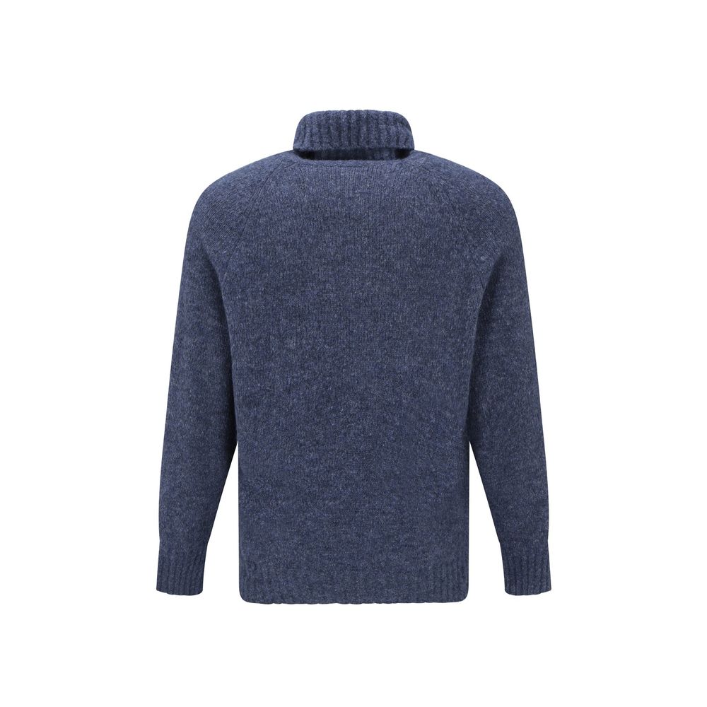 Brunello Cucinelli Blue Alpaca Leather Turtleneck | Regal Royce