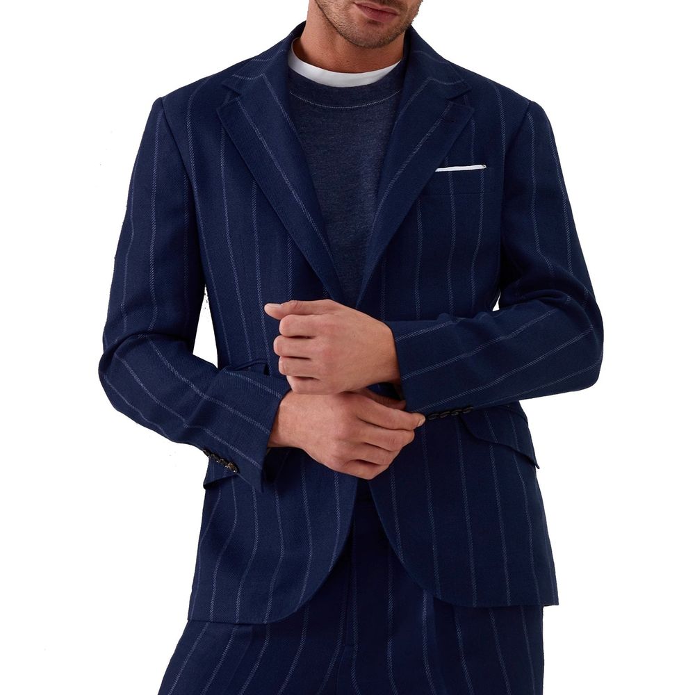 Brunello Cucinelli Blue Virgin Wool Coat | Regal Royce