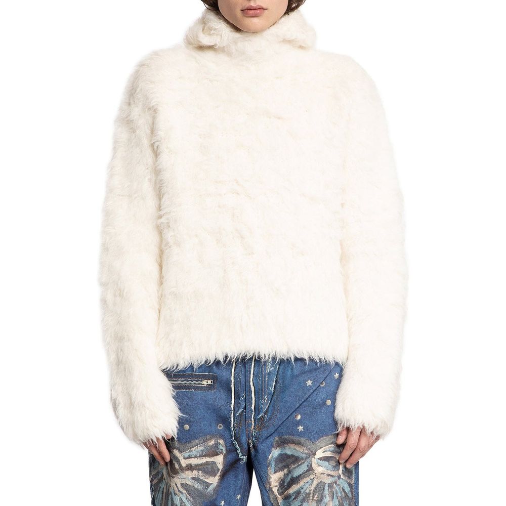 Acne Studios White Alpaca Leather Sweatshirt | Regal Royce