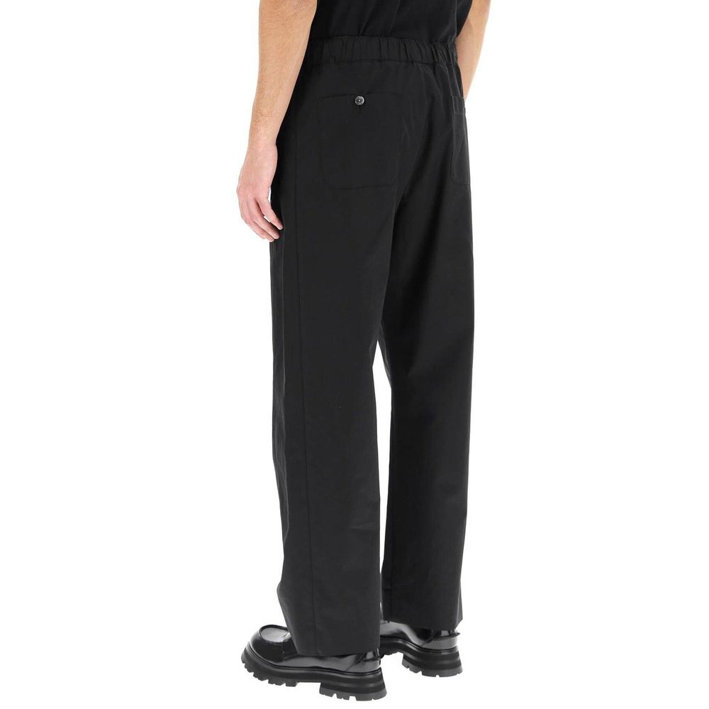Alexander McQueen Black Cotton Casual Pants | Regal Royce