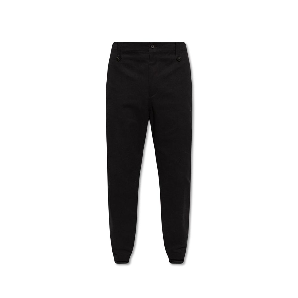 Alexander McQueen Black Cotton Casual Pants | Regal Royce