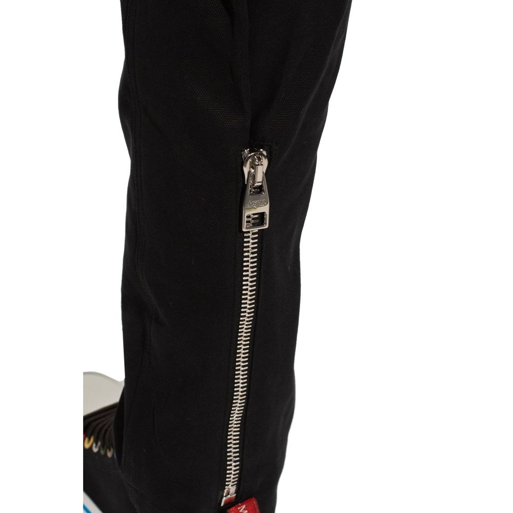 Alexander McQueen Black Cotton Casual Pants | Regal Royce