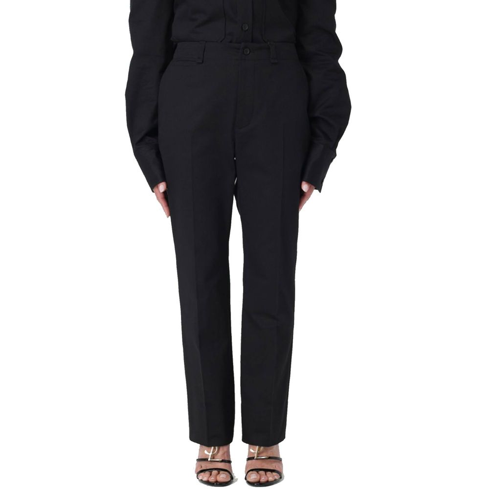 Saint Laurent Black Cotton Casual Pants | Regal Royce