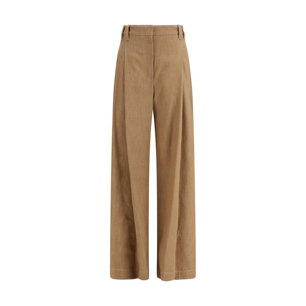 Brunello Cucinelli Brown Cotton Casual Pants | Regal Royce
