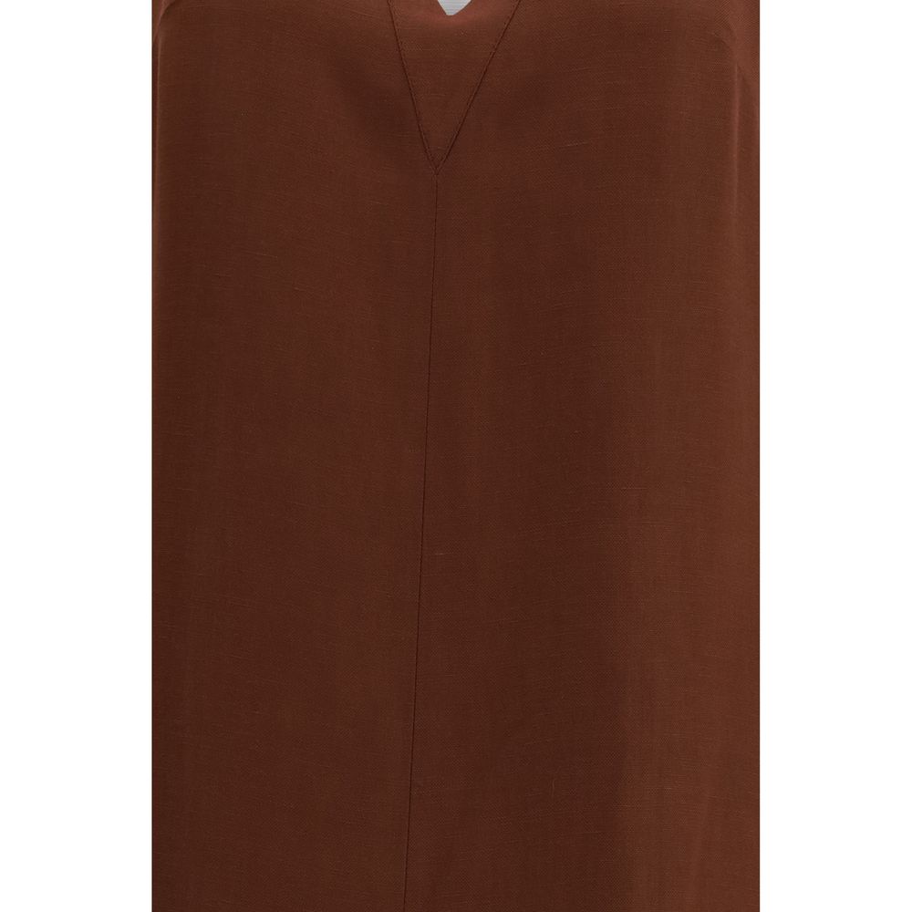 Brunello Cucinelli Brown Viscose Casual Dress | Regal Royce