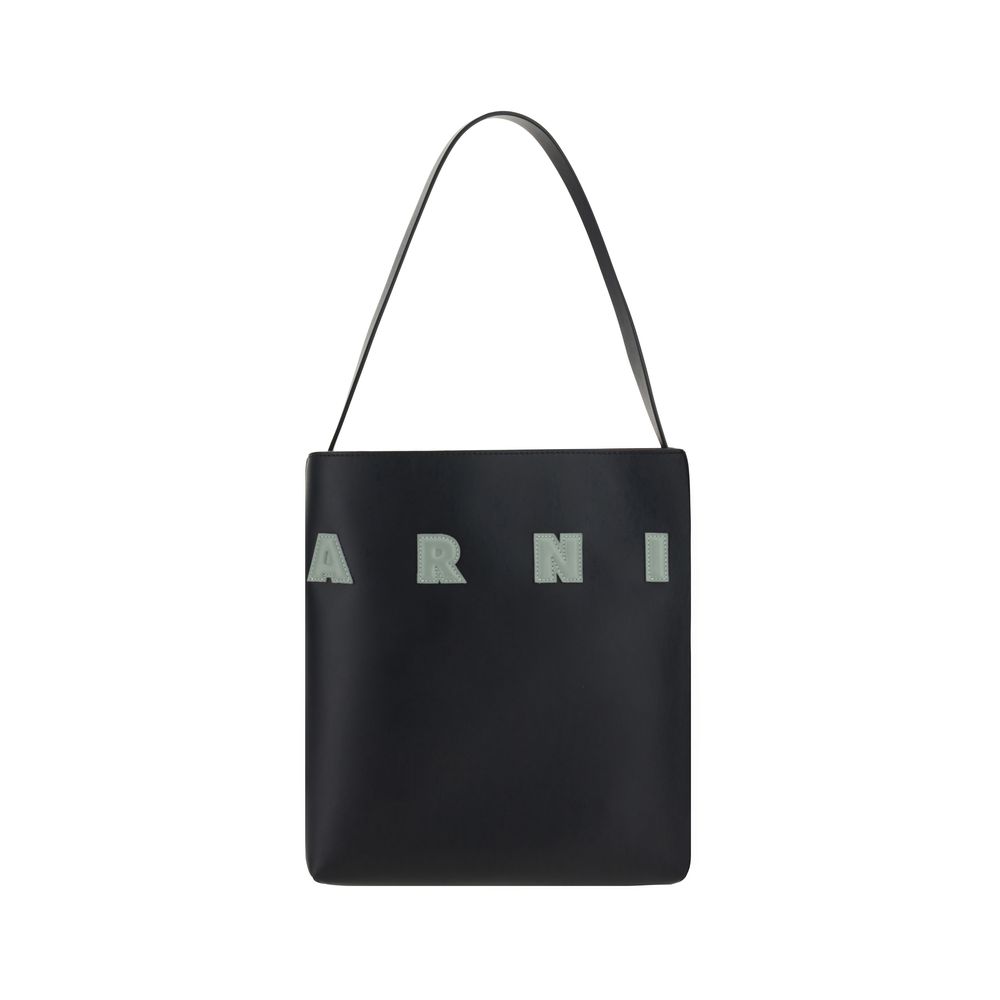 Marni Black Calf Leather Bos Taurus Shoulder Bag | Regal Royce