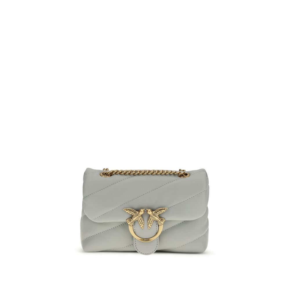 PINKO Gray Calf Leather Bos Taurus Shoulder Bag | Regal Royce