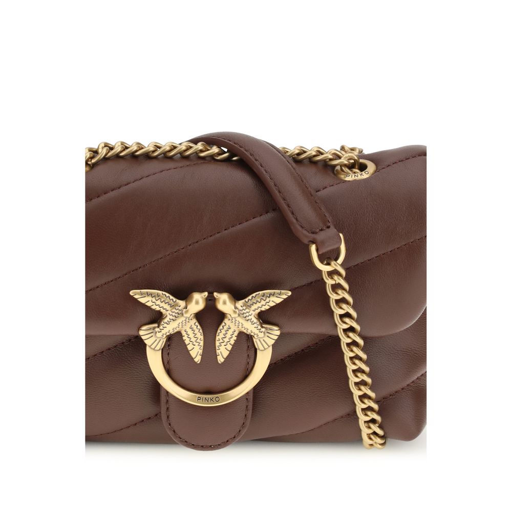 PINKO Brown Calf Leather Bos Taurus Shoulder Bag | Regal Royce