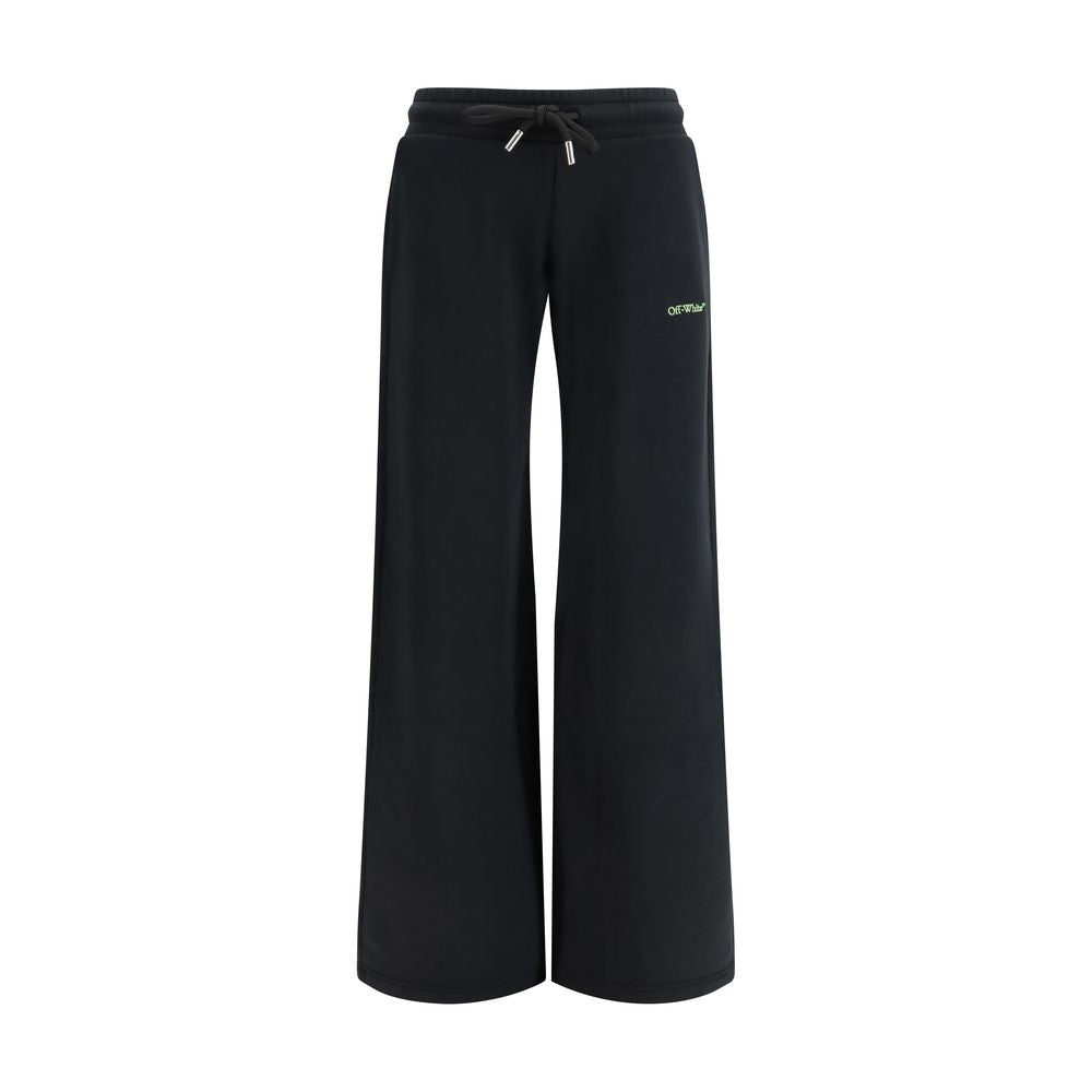 Off-White Black Cotton Casual Pants | Regal Royce