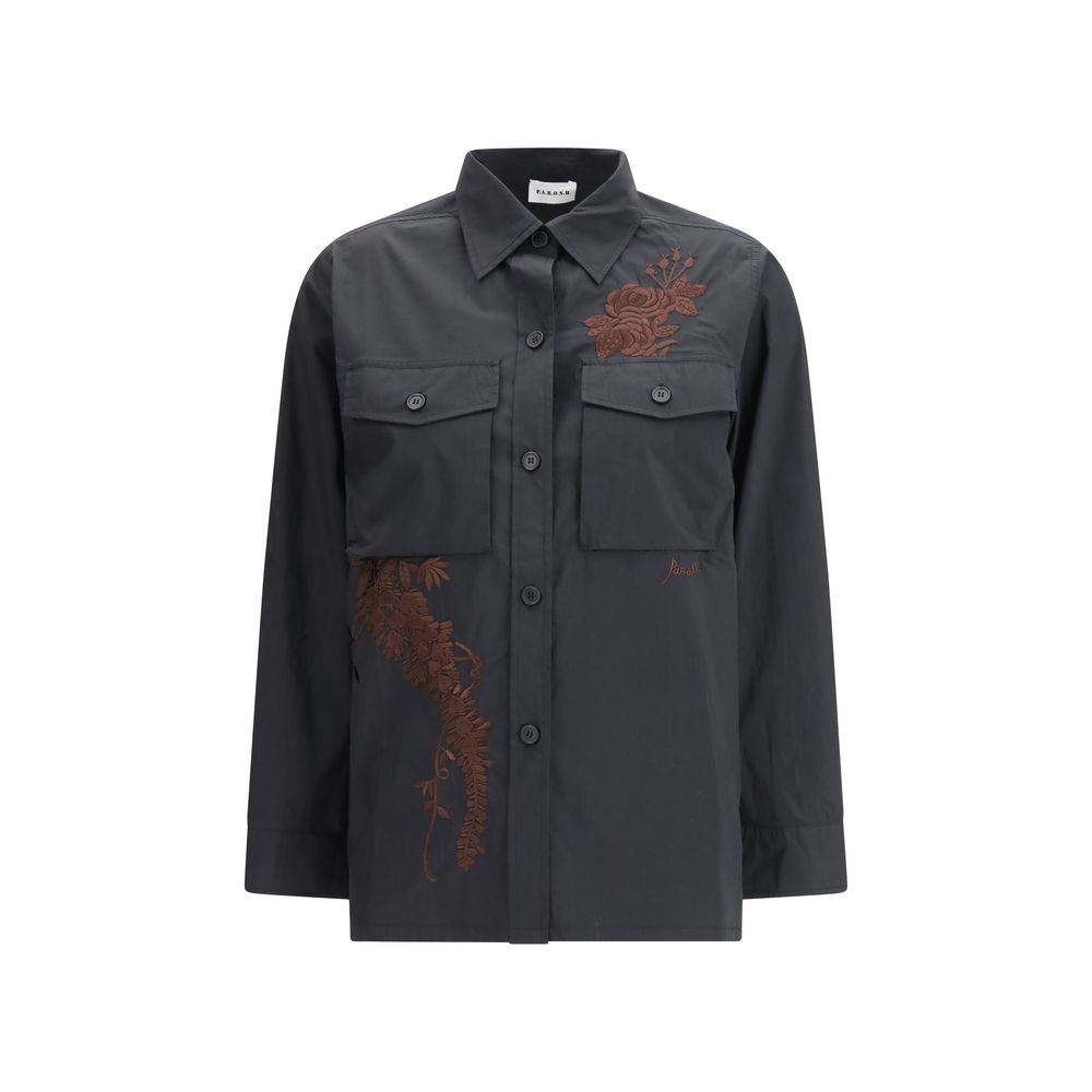 P.A.R.O.S.H. Black Cotton Shirt | Regal Royce