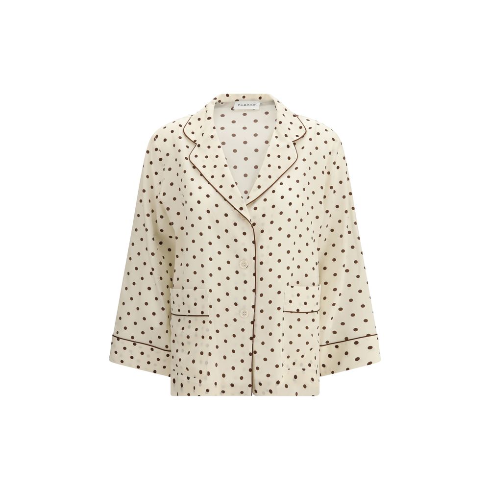 P.A.R.O.S.H. Cream Silk Pattern Shirt | Regal Royce