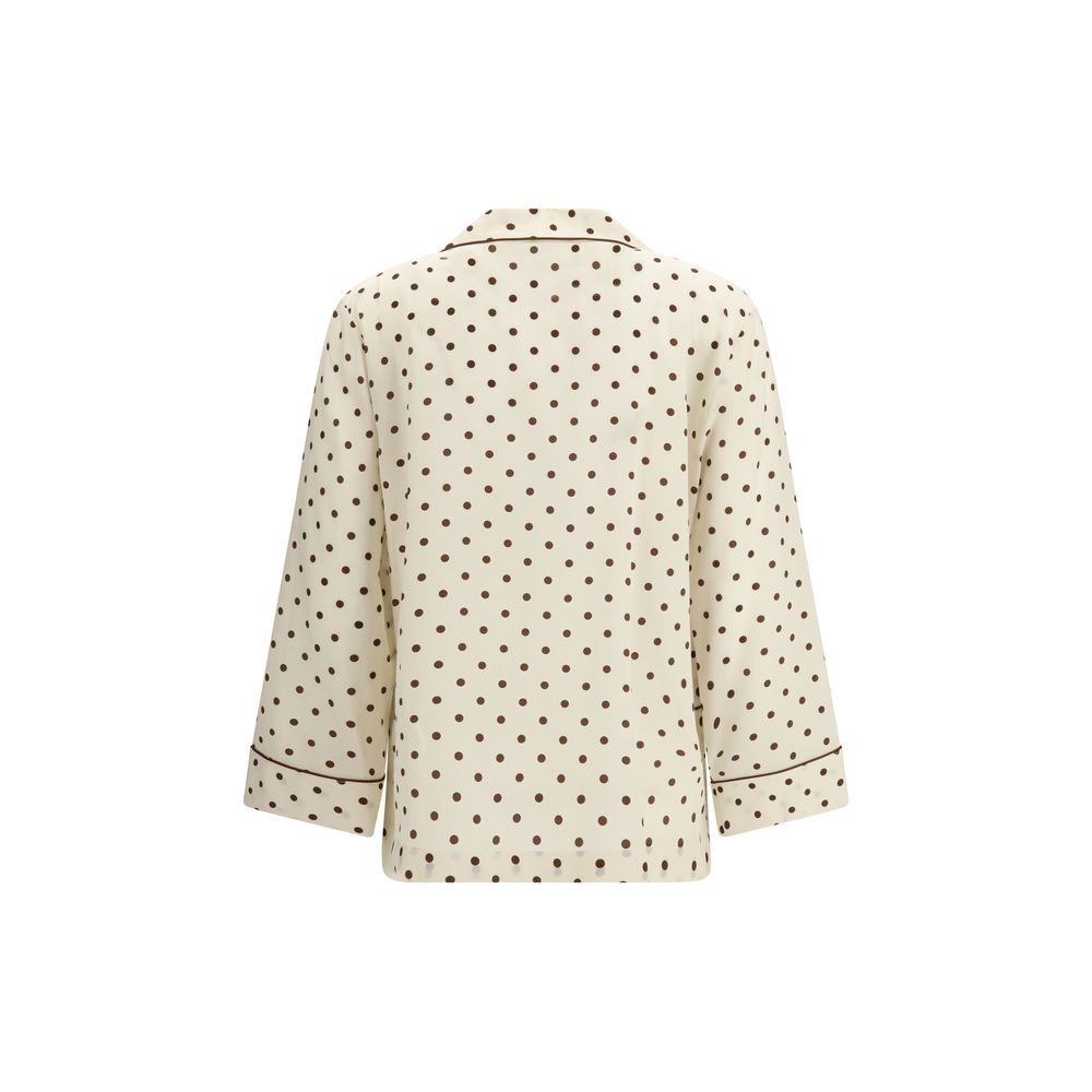 P.A.R.O.S.H. Cream Silk Pattern Shirt | Regal Royce