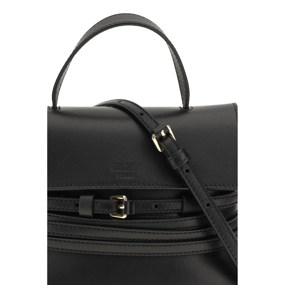 Moschino Black Calf Leather Bos Taurus Handbag | Regal Royce