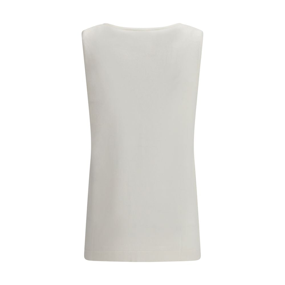 P.A.R.O.S.H. White Linen Tank Tops | Regal Royce