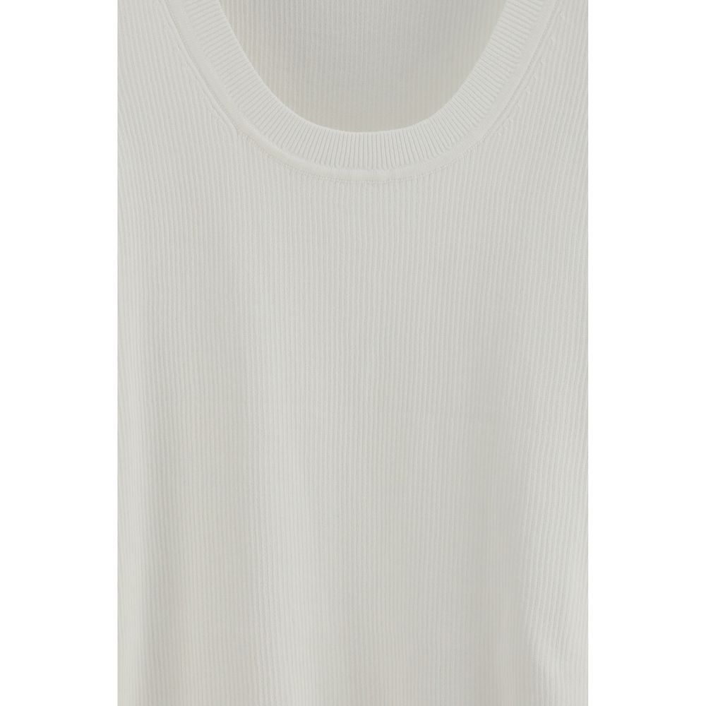 P.A.R.O.S.H. Cream Cotton Tank Tops | Regal Royce