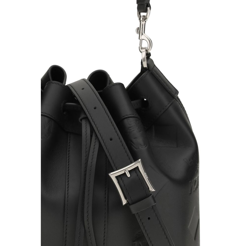MCM Black Calf Leather Bos Taurus Backet Bag | Regal Royce