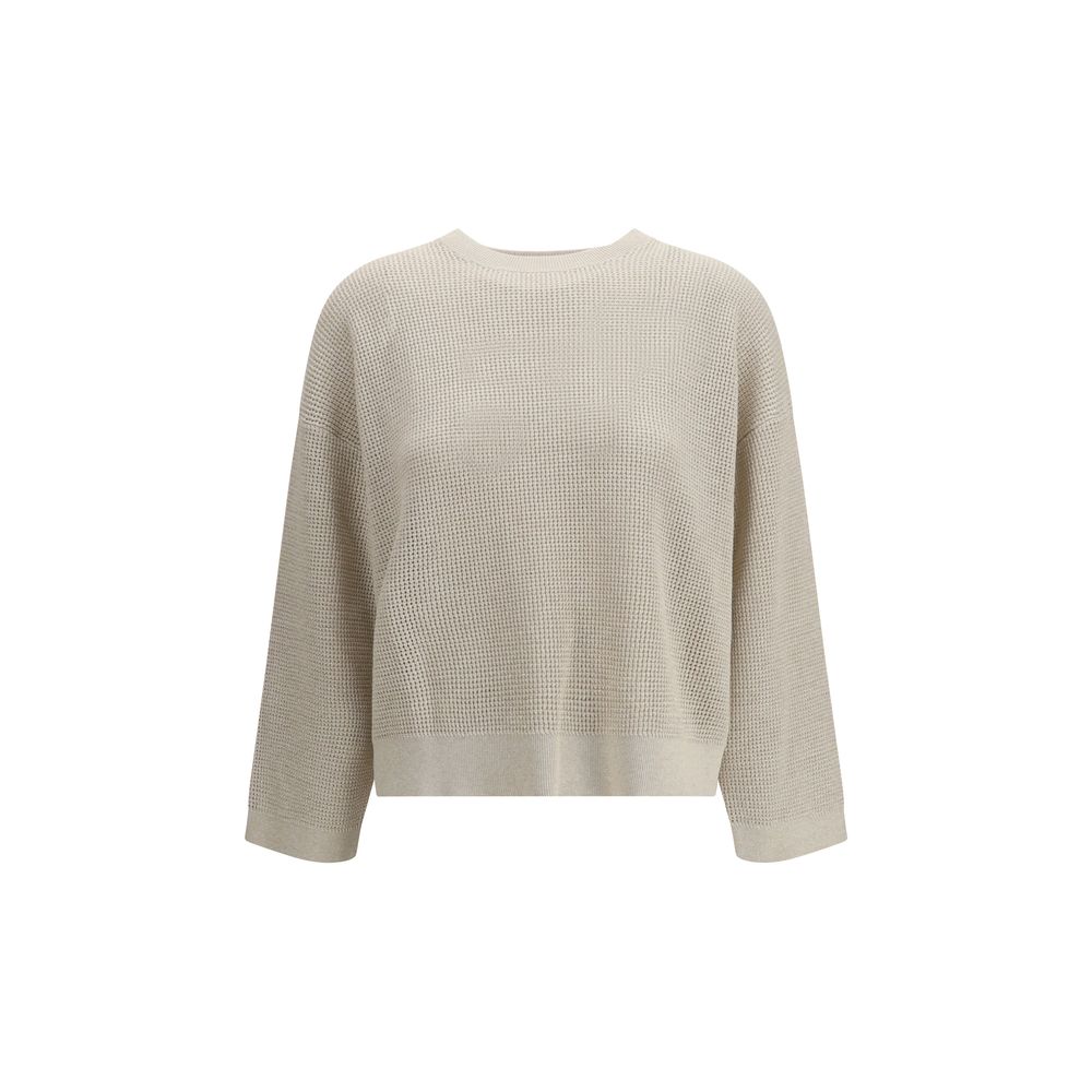 Brunello Cucinelli Cream Cotton Sweatshirt | Regal Royce