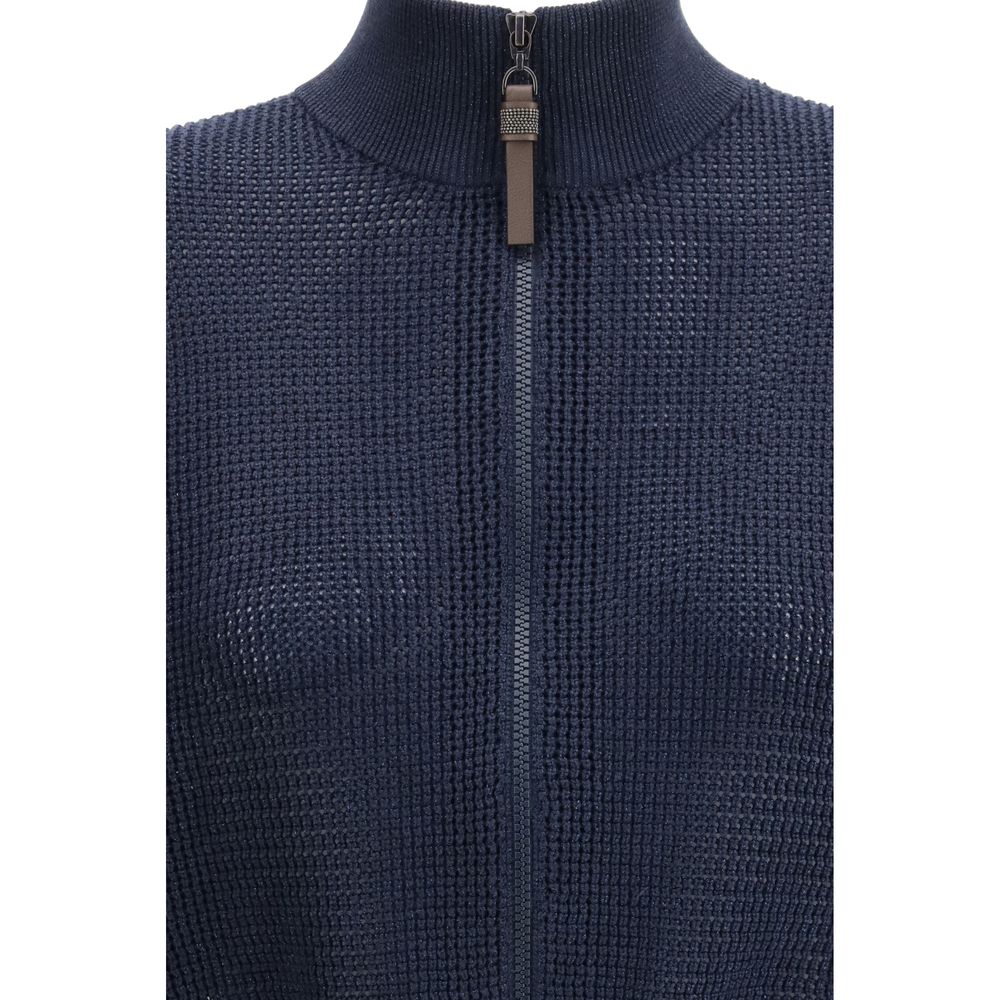 Brunello Cucinelli Blue Cotton Cardigan | Regal Royce