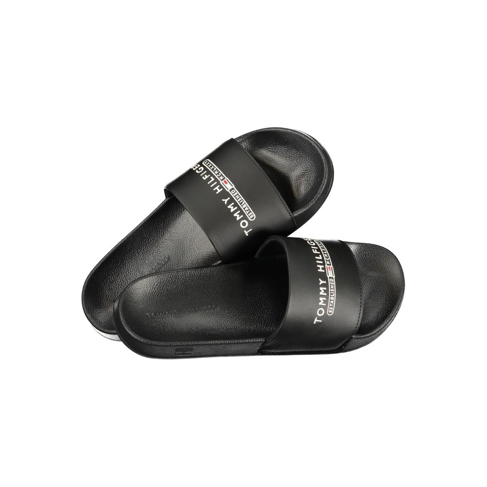 Tommy Hilfiger Black Polyurethane Men Slipper | Regal Royce