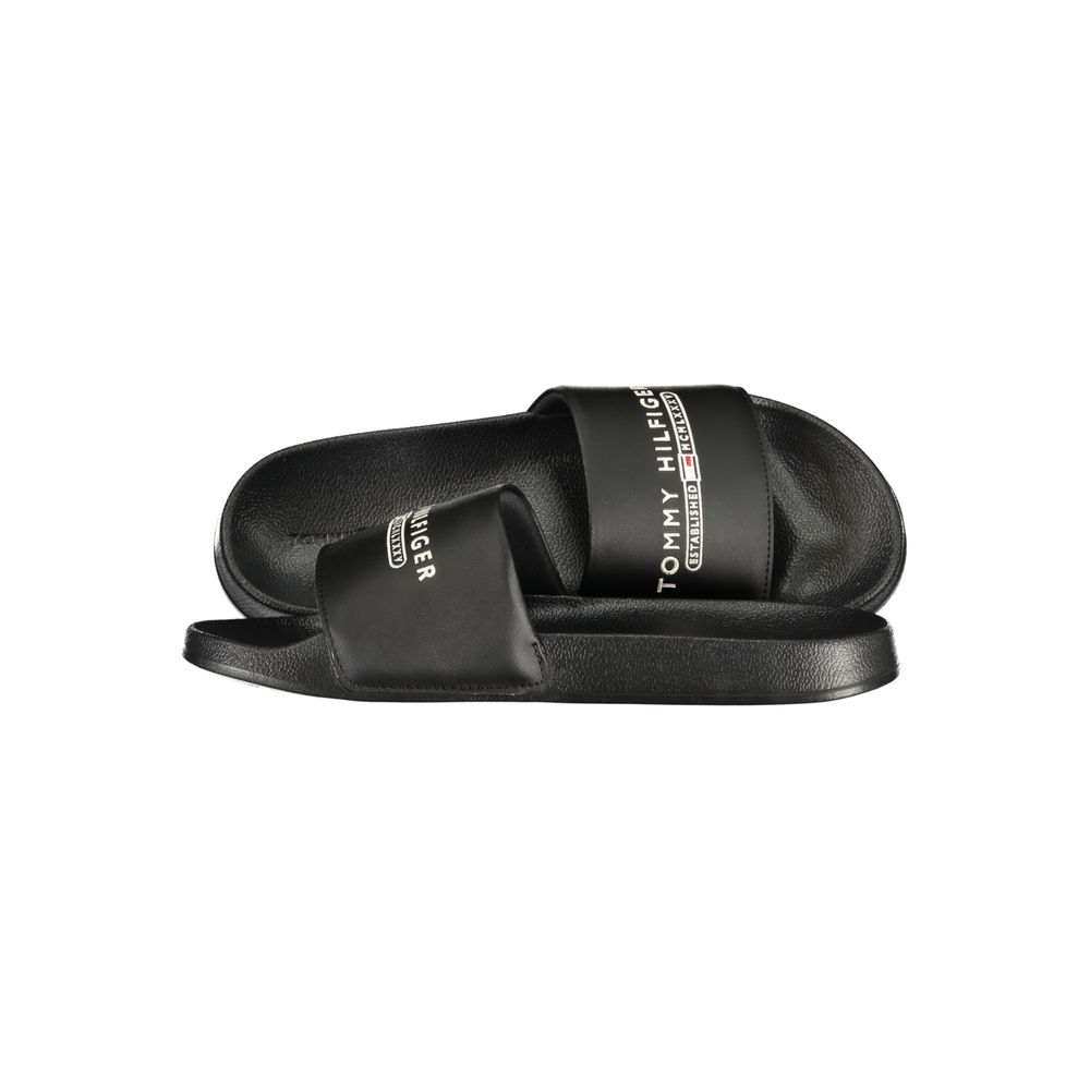 Tommy Hilfiger Black Polyurethane Men Slipper | Regal Royce