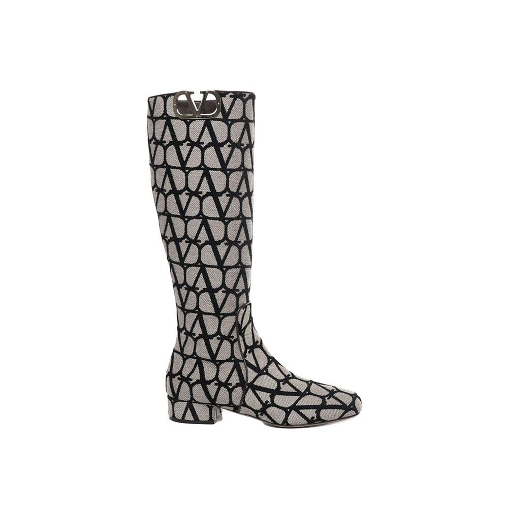 Valentino Garavani Beige Fabric Lace-Up Boots | Regal Royce