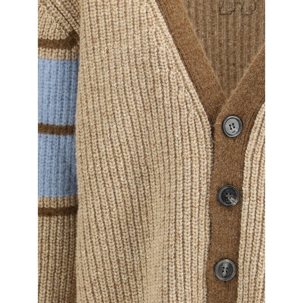 Ami Paris Beige Wool Cardigan | Regal Royce
