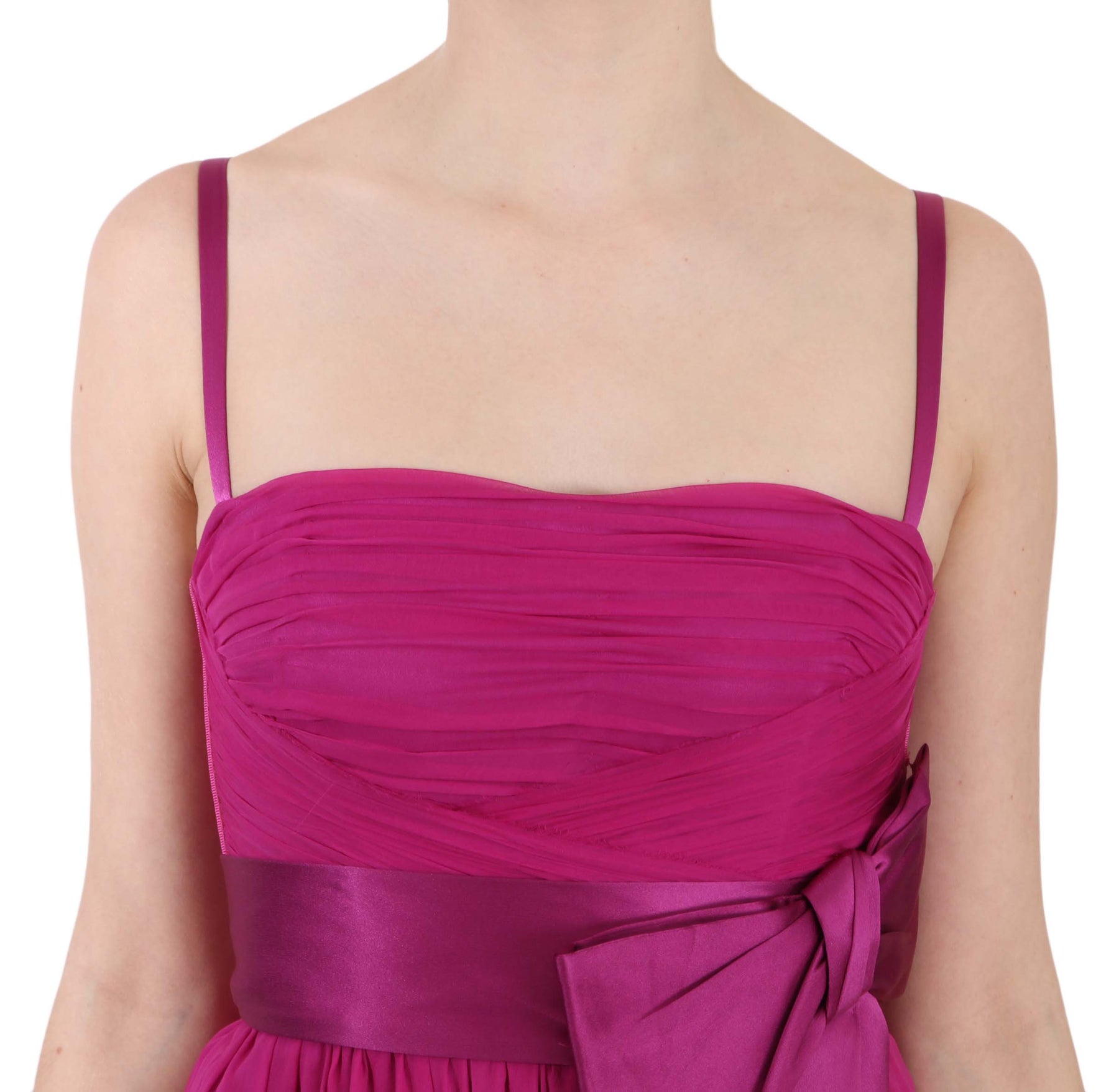Dolce & Gabbana Fuchsia Pink Bow Silk Sleeveless Dress | Regal Royce