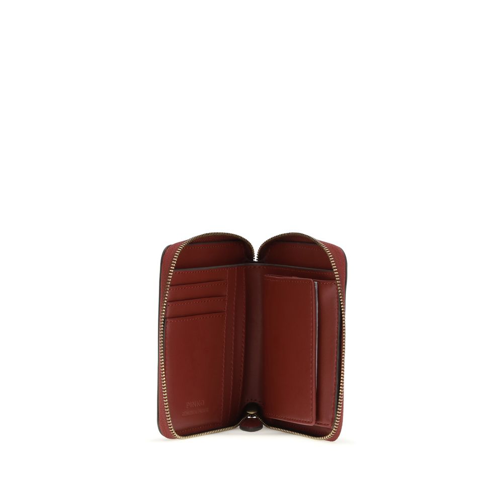 PINKO Bordeaux Calf Leather Bos Taurus Wallet | Regal Royce