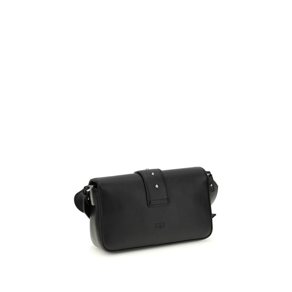 PINKO Black Calf Leather Bos Taurus Shoulder Bag | Regal Royce