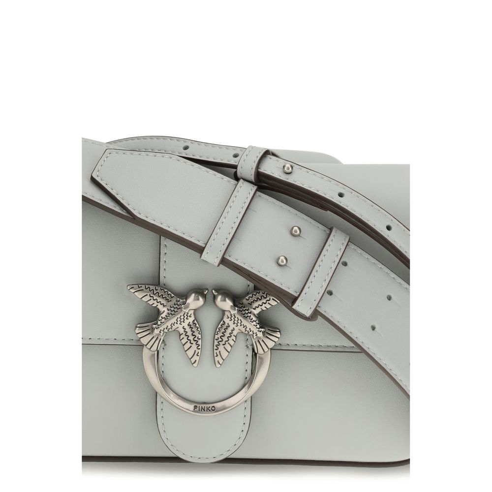 PINKO Gray Calf Leather Bos Taurus Shoulder Bag | Regal Royce