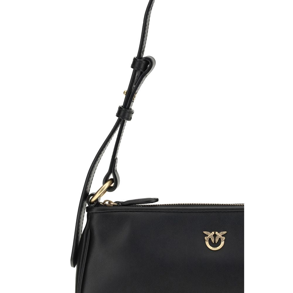 PINKO Black Calf Leather Bos Taurus Shoulder Bag | Regal Royce