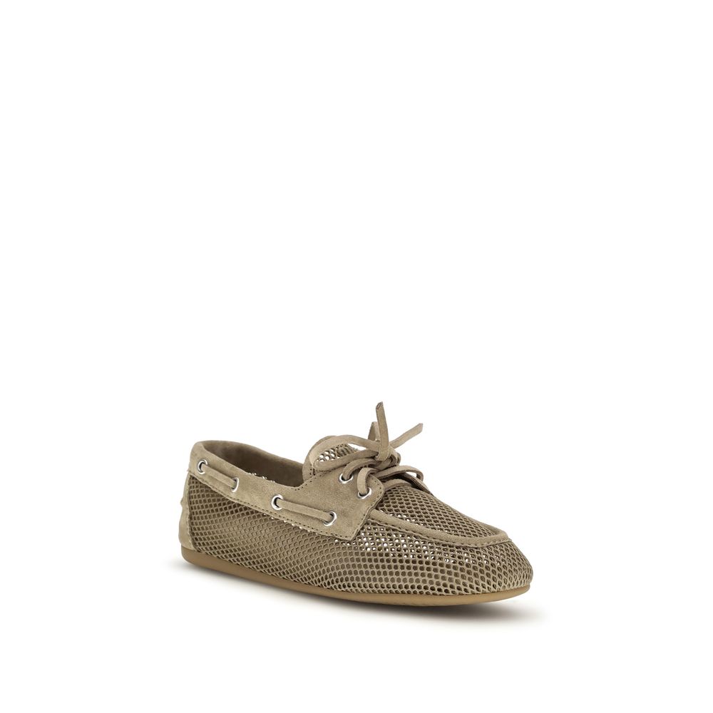 Miu Miu Beige Calf Leather Bos Taurus Slip-On Loafers | Regal Royce