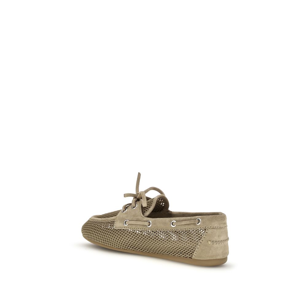 Miu Miu Beige Calf Leather Bos Taurus Slip-On Loafers | Regal Royce