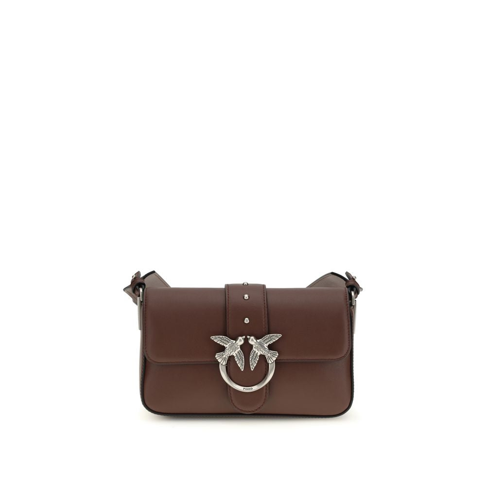 PINKO Brown Calf Leather Bos Taurus Shoulder Bag | Regal Royce