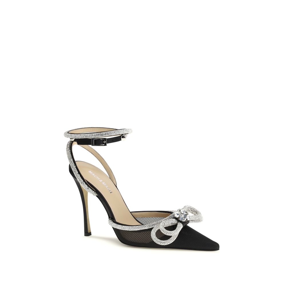 MACH & MACH Black Silk High Heel Pumps | Regal Royce