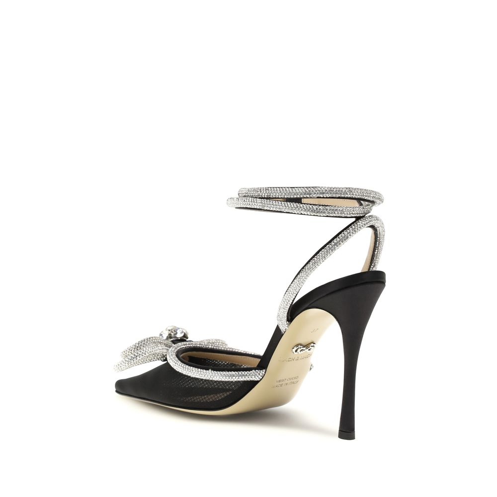 MACH & MACH Black Silk High Heel Pumps | Regal Royce