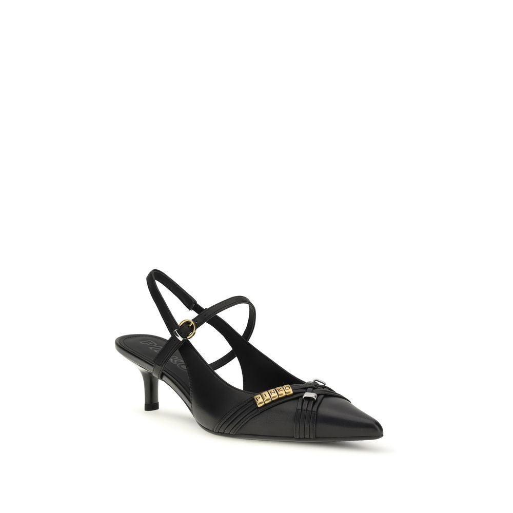 PINKO Black Calf Leather Bos Taurus High Heel Pumps | Regal Royce