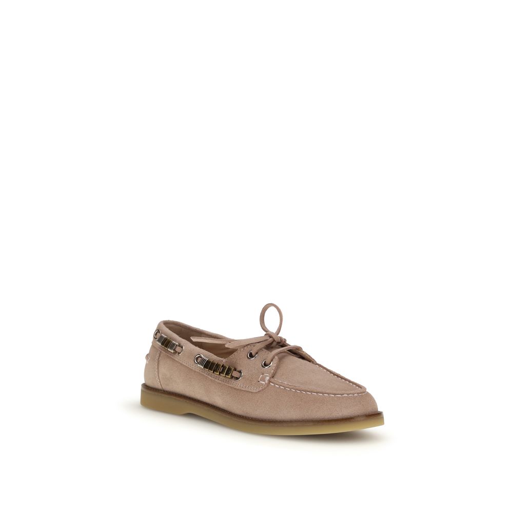PINKO Beige Calf Leather Bos Taurus Slip-On Loafers | Regal Royce