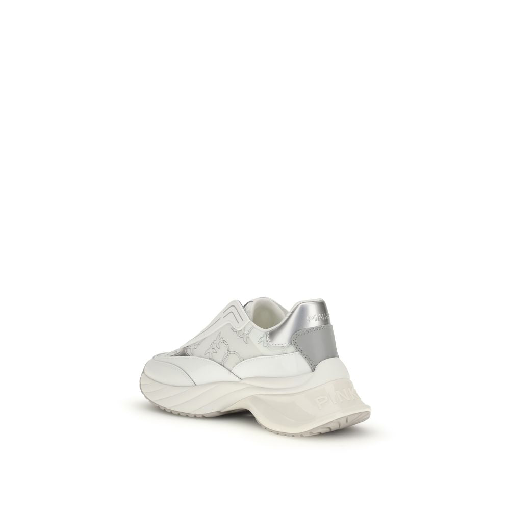 PINKO White Calf Leather Bos Taurus Chunky Sneakers | Regal Royce