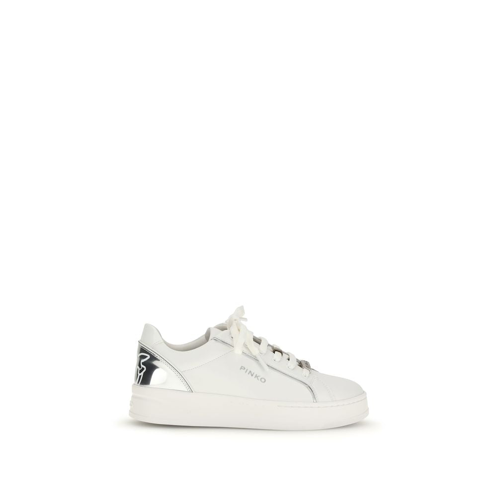 PINKO White Calf Leather Bos Taurus Low Top Sneakers | Regal Royce