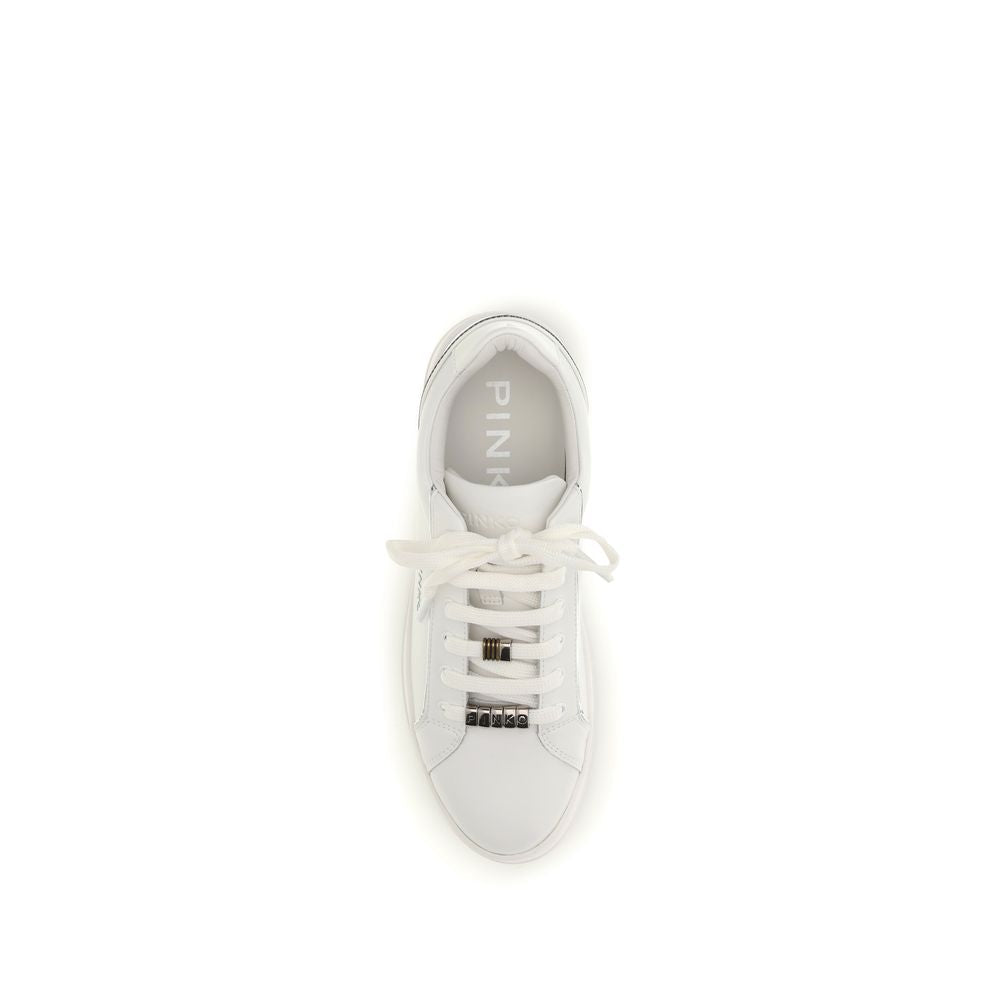 PINKO White Calf Leather Bos Taurus Low Top Sneakers | Regal Royce