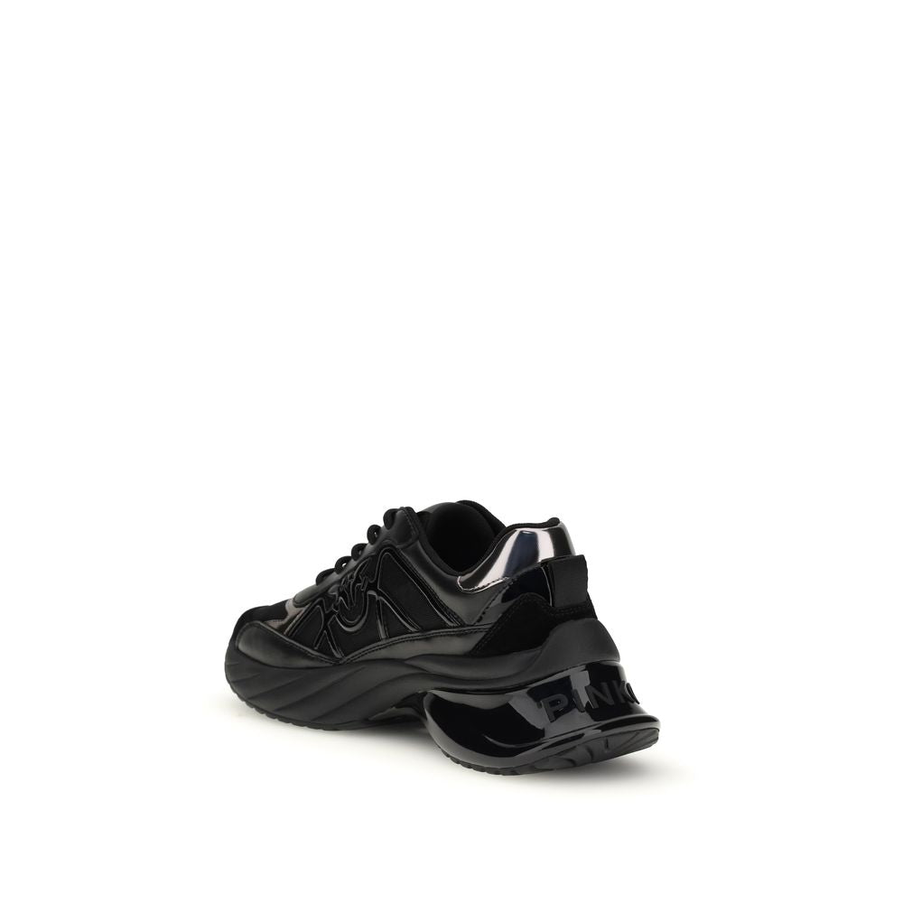 PINKO Black Calf Leather Bos Taurus Chunky Sneakers | Regal Royce