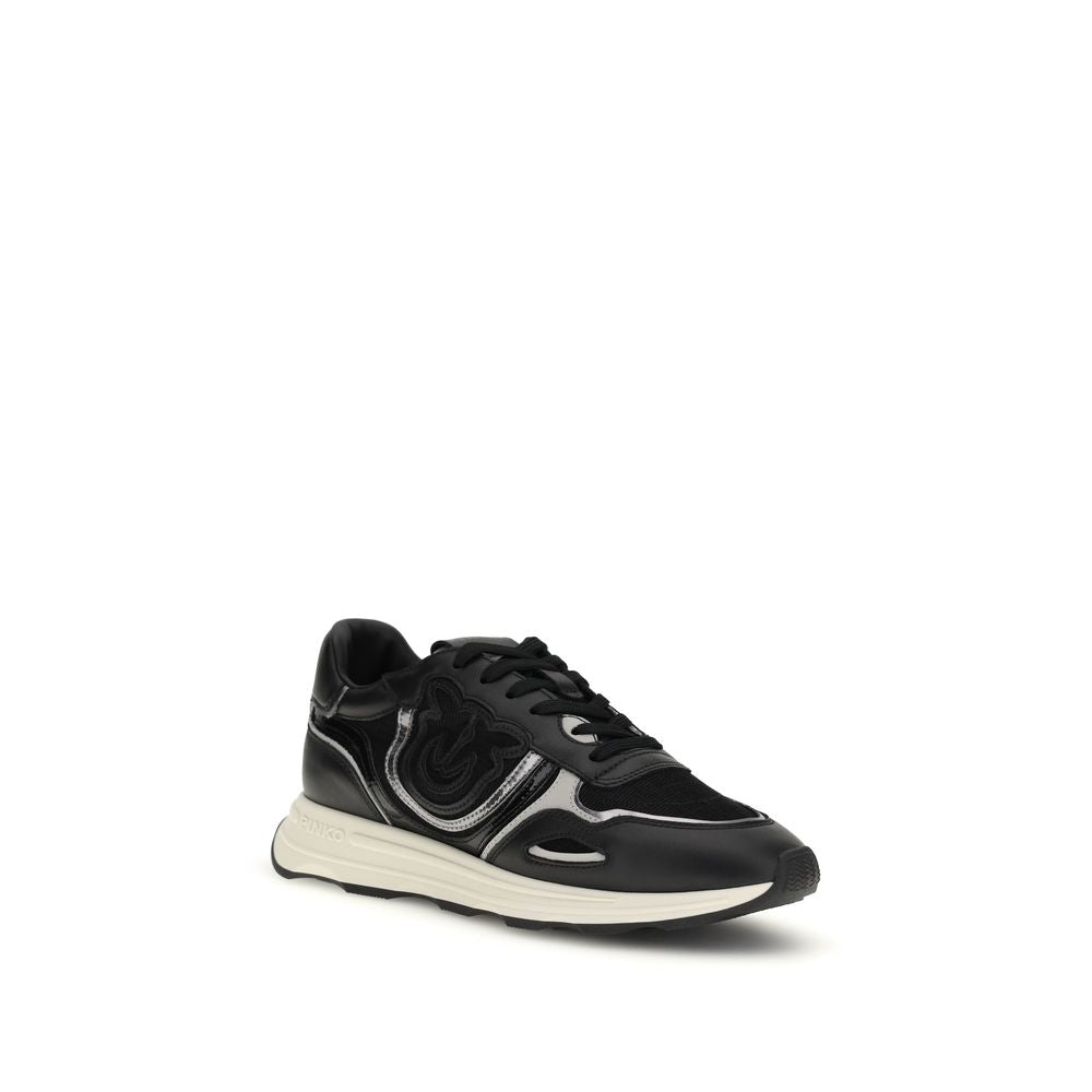 PINKO Black Calf Leather Bos Taurus Athletic Sneakers | Regal Royce