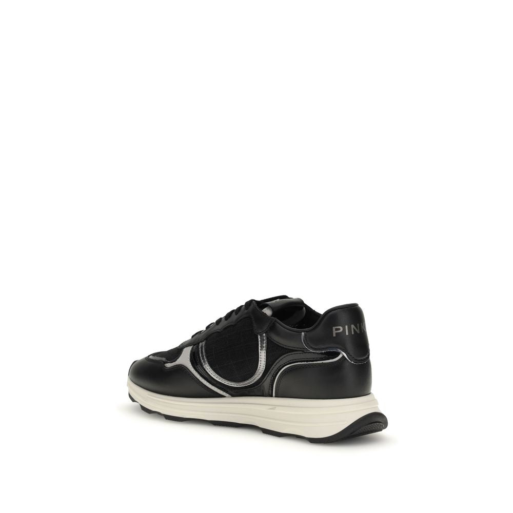 PINKO Black Calf Leather Bos Taurus Athletic Sneakers | Regal Royce