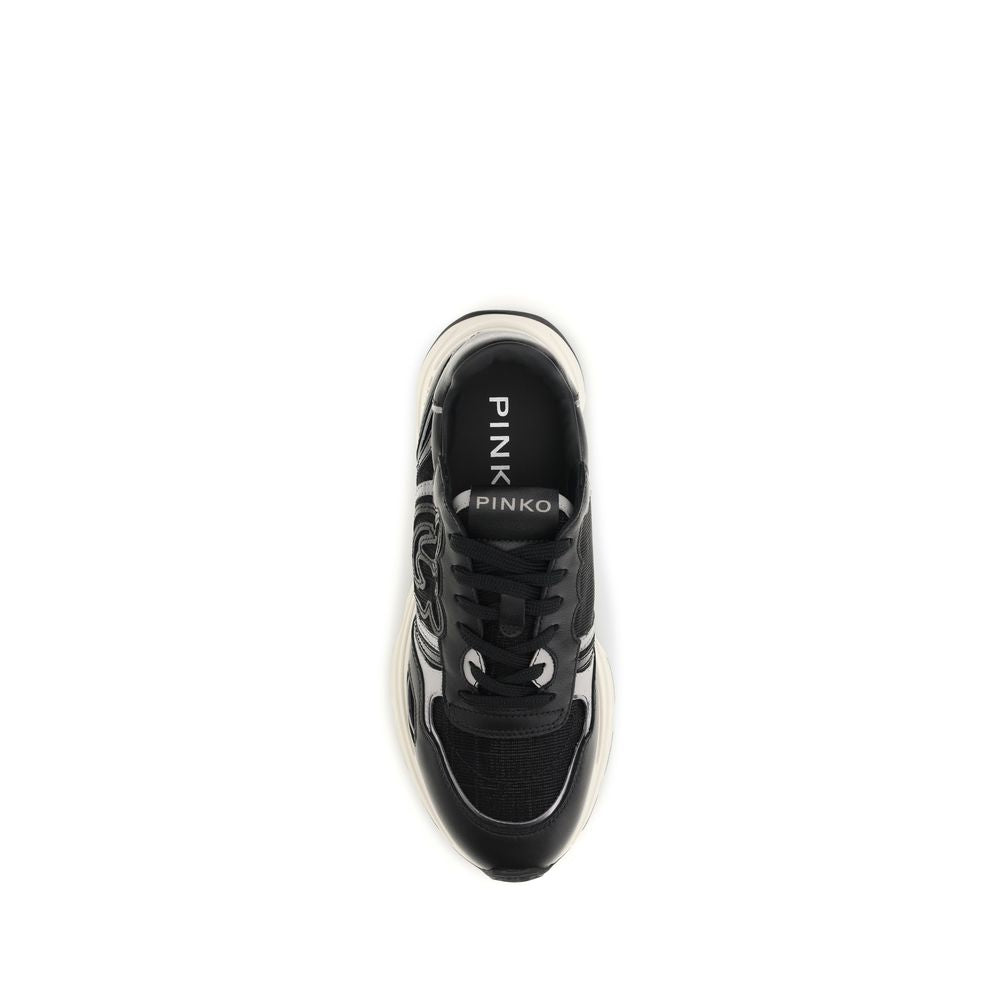 PINKO Black Calf Leather Bos Taurus Athletic Sneakers | Regal Royce