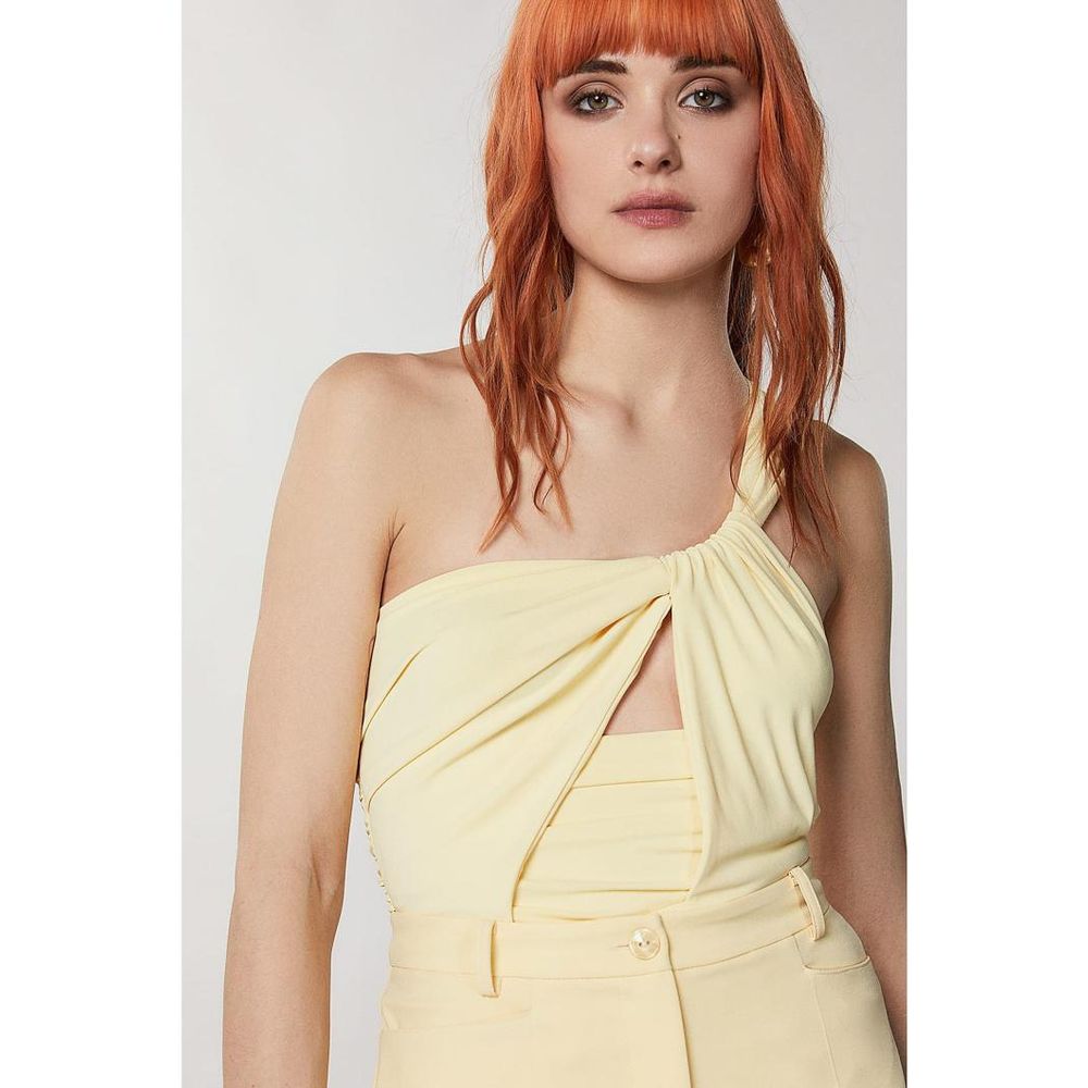 Patrizia Pepe Yellow Acetate Tank Tops | Regal Royce