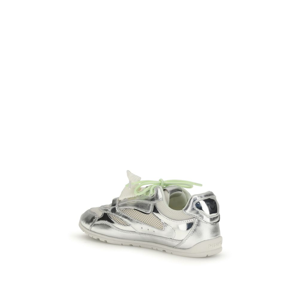 PINKO Silver Polyamide Athletic Sneakers | Regal Royce