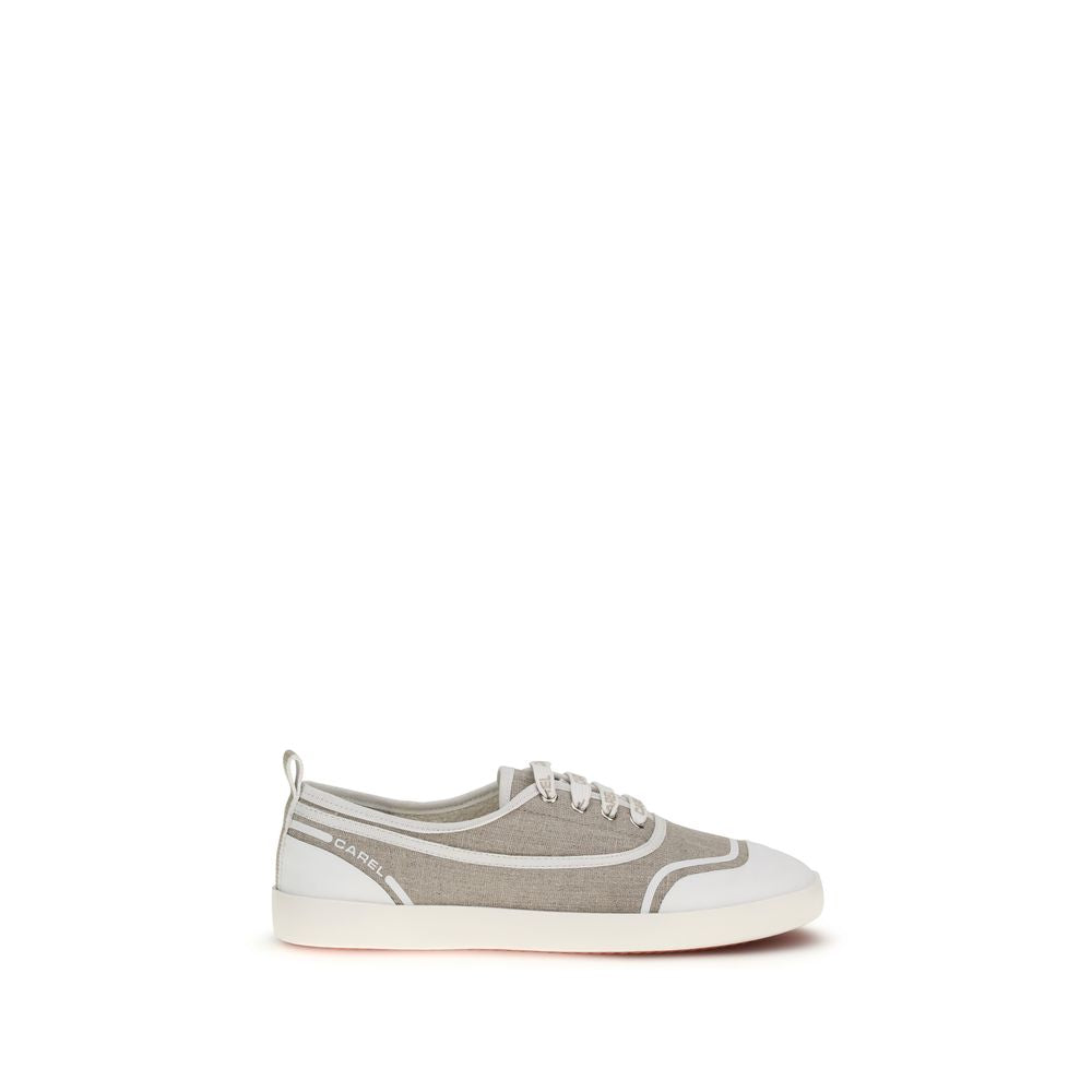 Carel Paris Beige Cotton Low Top Sneakers | Regal Royce