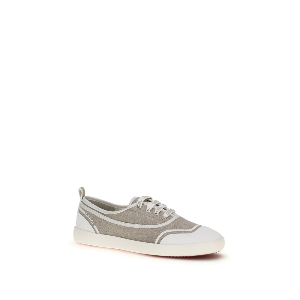 Carel Paris Beige Cotton Low Top Sneakers | Regal Royce