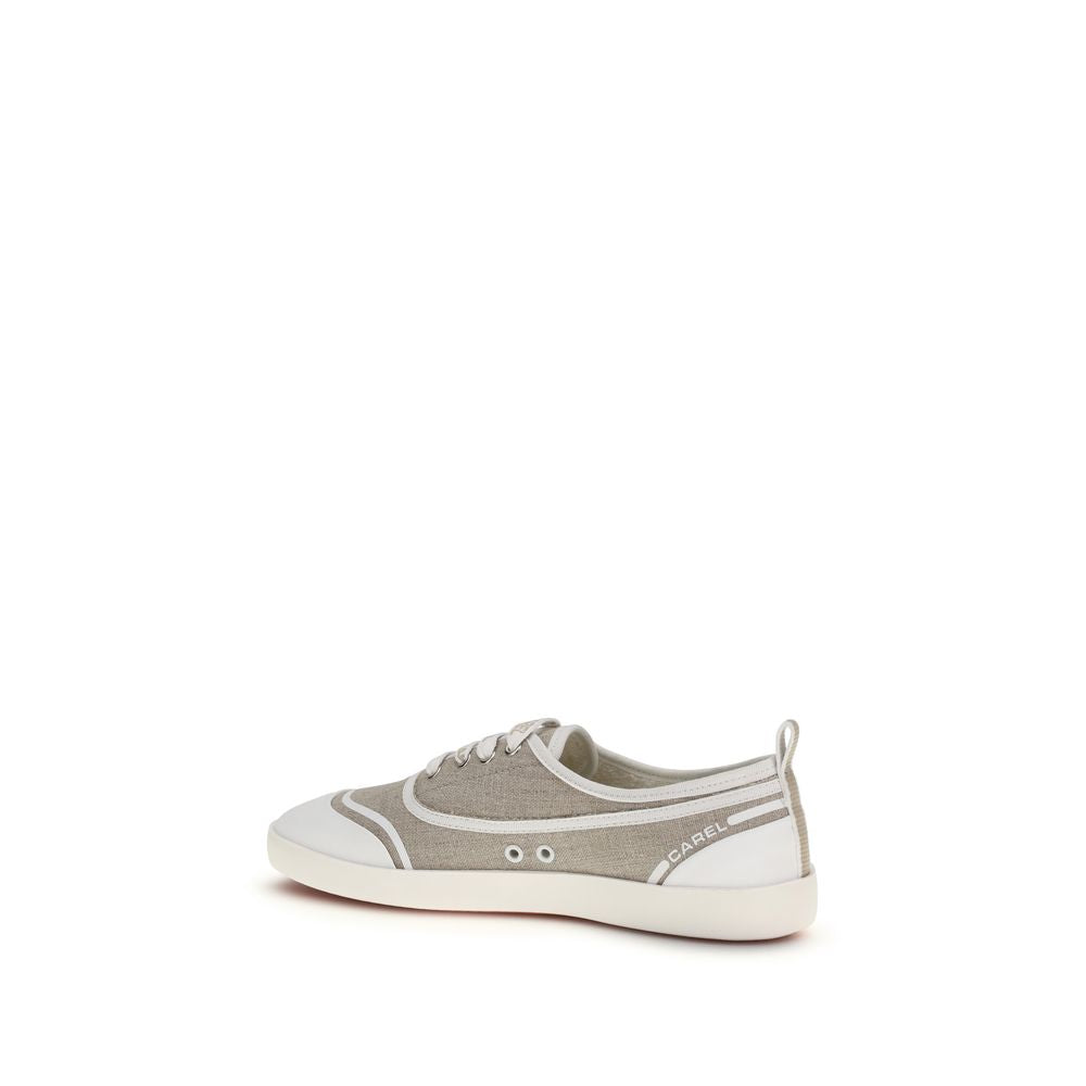 Carel Paris Beige Cotton Low Top Sneakers | Regal Royce